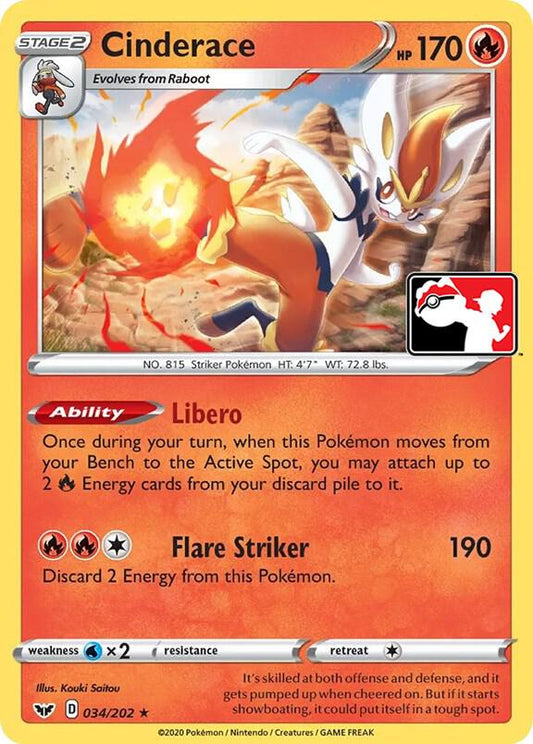 Cinderace - 034/202 [Prize Pack Series Cards]