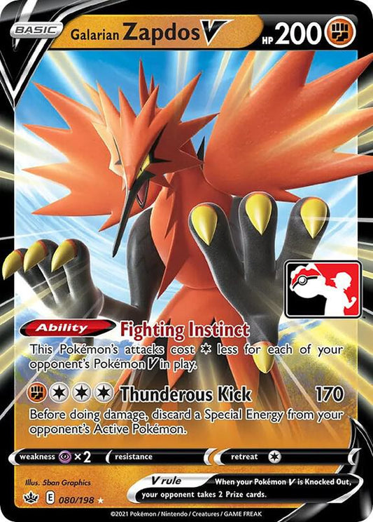 Galarian Zapdos V - 080/198 [Prize Pack Series Cards]