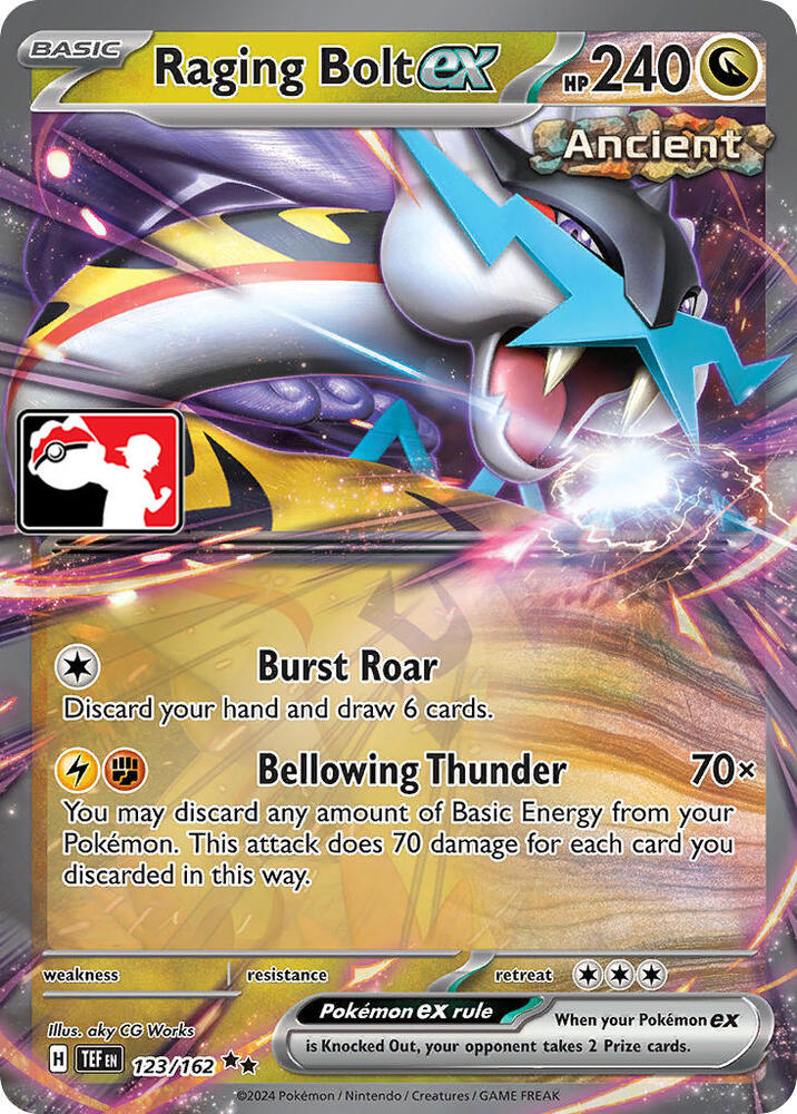 Raging Bolt ex - 123/162 [Prize Pack Series Cards]