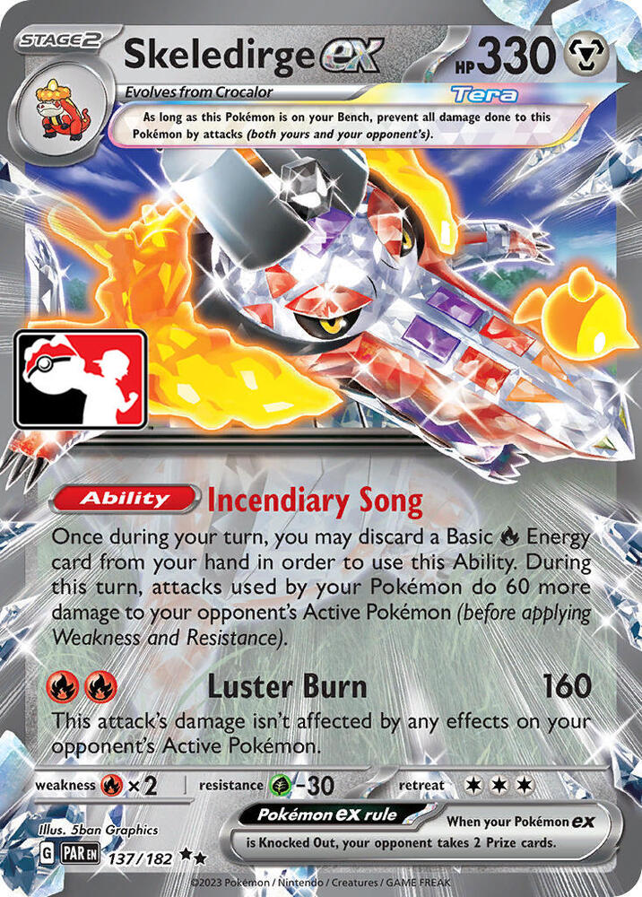 Skeledirge ex - 137 (137/182) [Prize Pack Series Cards]