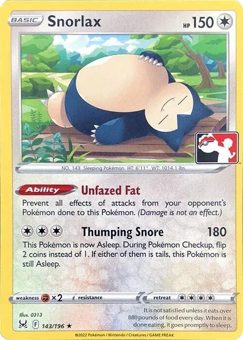 Snorlax - 143/196 [Prize Pack Series Cards]