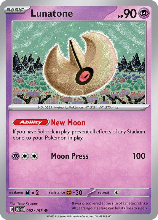 Lunatone (092/197) [SV03 Obsidian Flames]
