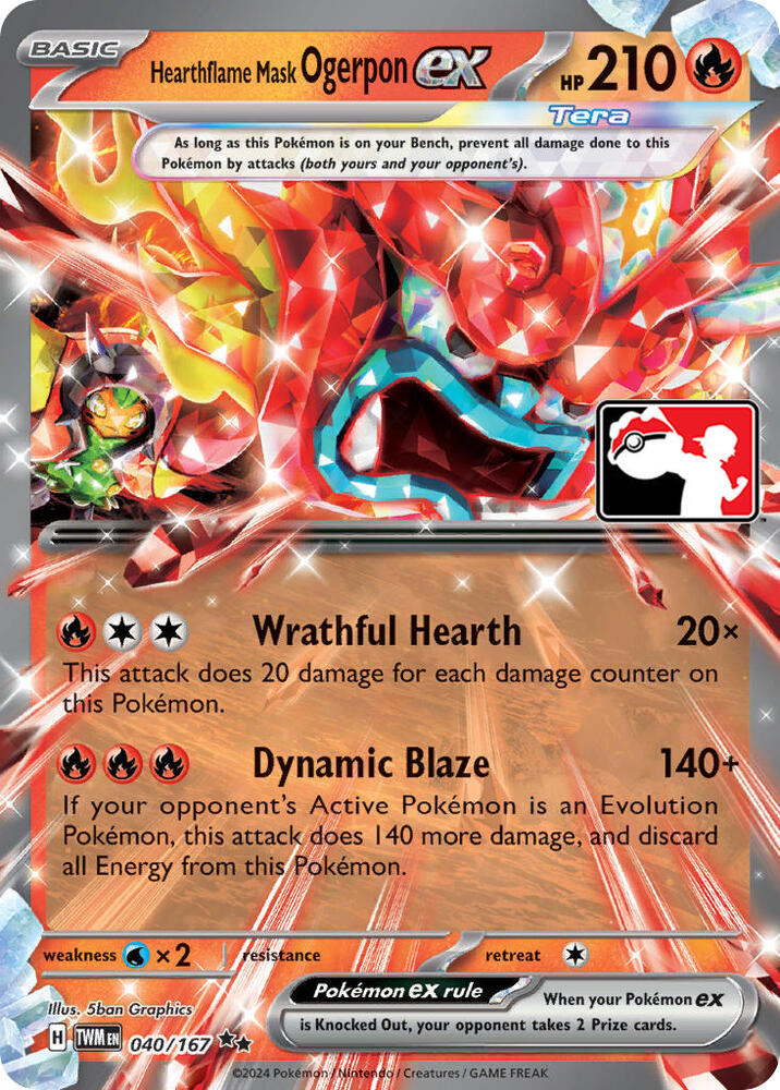 Hearthflame Mask Ogerpon ex - 040/167 [Prize Pack Series Cards]