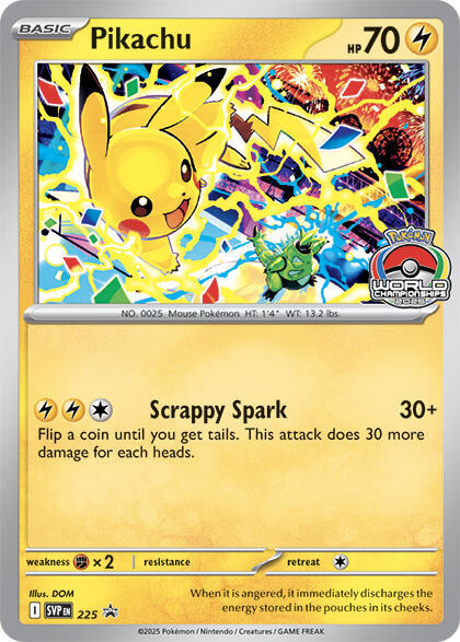 Pikachu - 225 (World Championship 2025) [SV Scarlet and Violet Promo Cards]