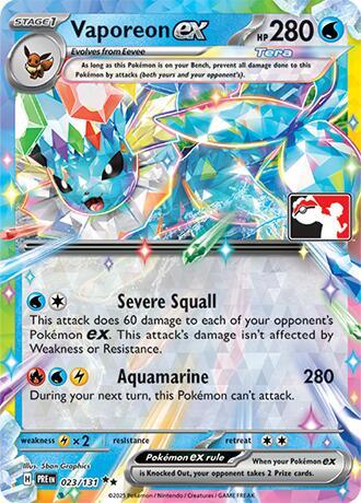 Vaporeon ex - 023/131 [Prize Pack Series Cards]