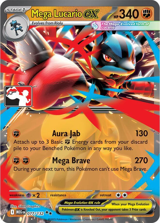 Mega Lucario ex - 077/132 [Prize Pack Series Cards]