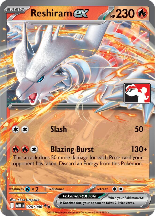 Reshiram ex - 020/086 [Prize Pack Series Cards]