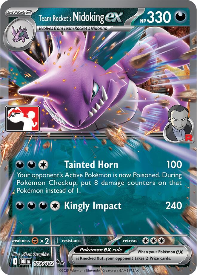 Team Rocket's Nidoking ex - 119/182 [Prize Pack Series Cards]