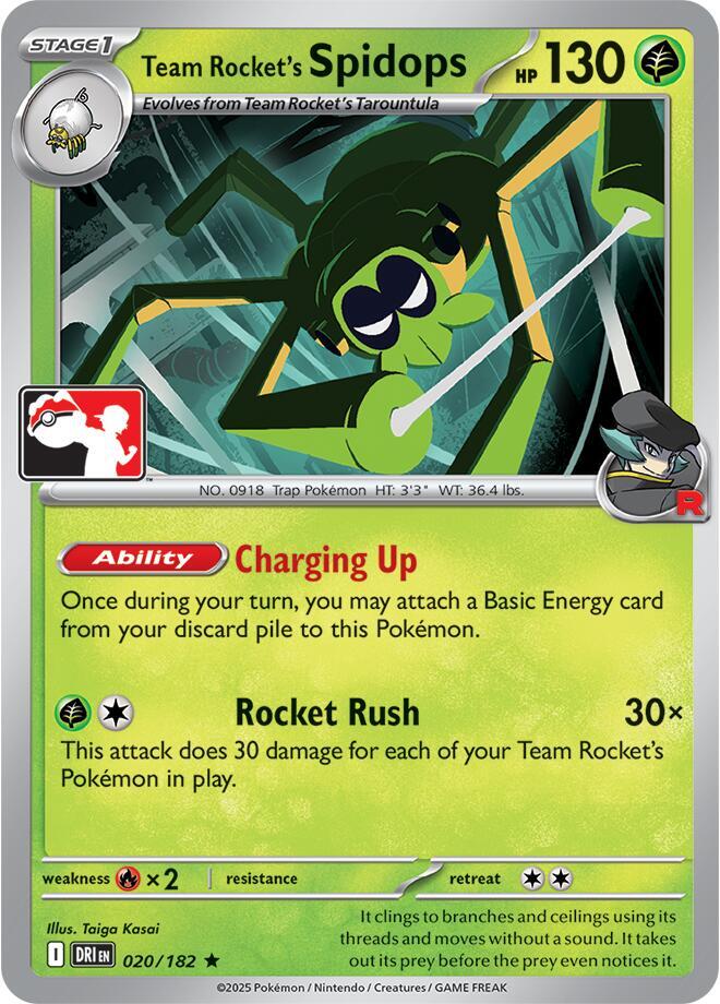 Team Rocket's Spidops  - 020/182 [Prize Pack Series Cards]