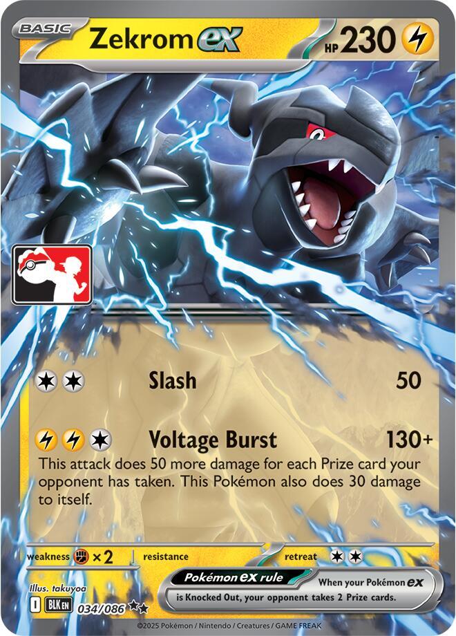 Zekrom ex - 034/086 (Left Stamp) [Prize Pack Series Cards]