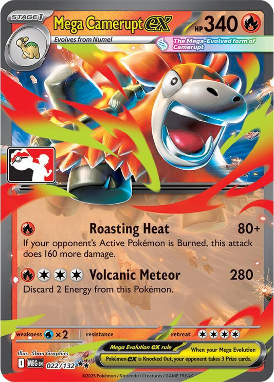 Mega Camerupt ex - 022/132 [Prize Pack Series Cards]