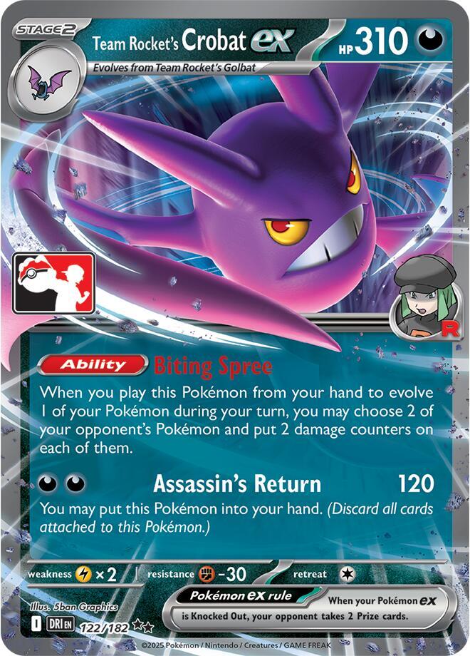 Team Rocket's Crobat ex - 122/182 [Prize Pack Series Cards]
