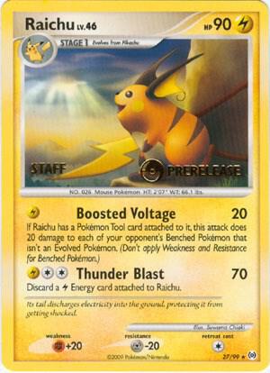 Raichu - 27/99 (Prerelease) [Staff] [Nintendo Promos]