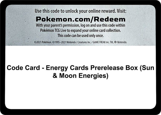 Code Card - Energy Cards Prerelease Box (Sun & Moon Energies) [Miscellaneous Cards and Products]