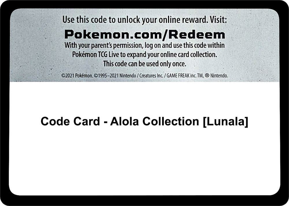 Code Card - Alola Collection [Lunala] [Miscellaneous Cards and Products]
