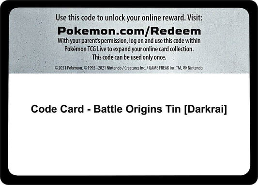 Code Card - Battle Origins Tin [Darkrai] [Miscellaneous Cards and Products]