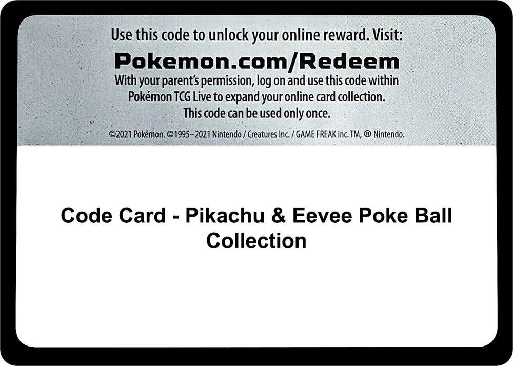 Code Card - Pikachu & Eevee Poke Ball Collection [Miscellaneous Cards and Products]