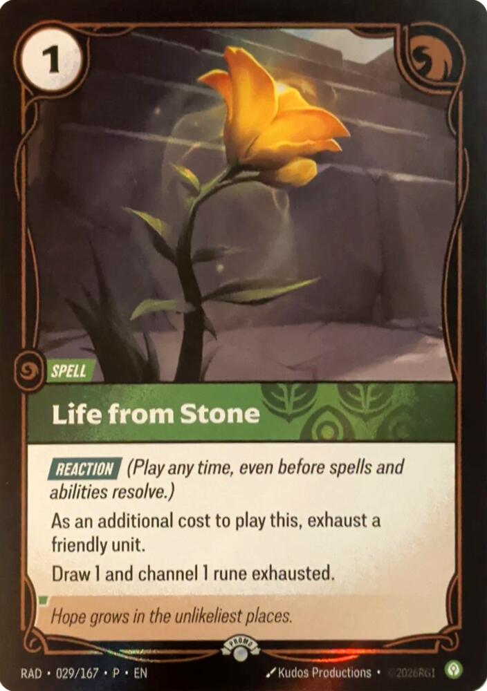 Life from Stone (029/167) [Riftbound Organized Play Promotional Cards]