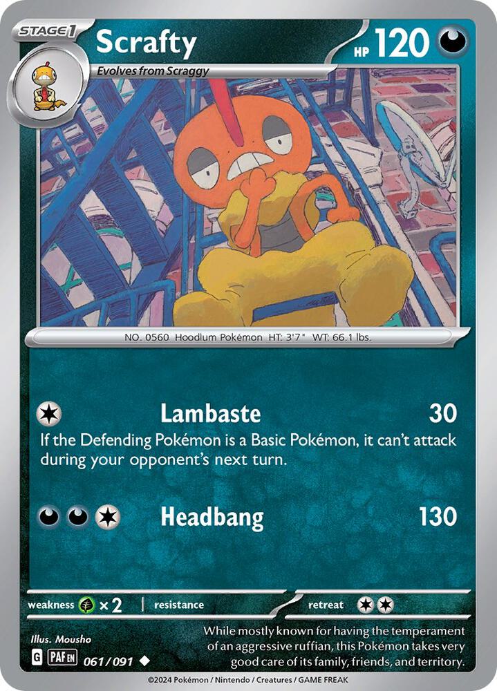 Scrafty (061/091) [SV Paldean Fates]