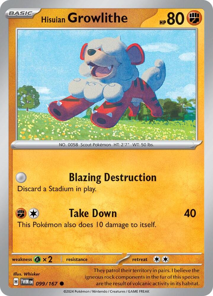 Hisuian Growlithe - 099/167 [SV06 Twilight Masquerade]