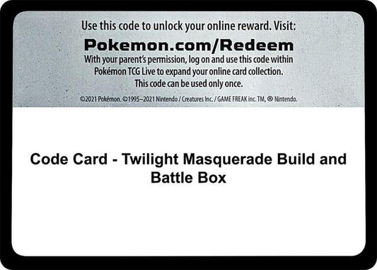Code Card - Twilight Masquerade Build and Battle Box [SV06 Twilight Masquerade]