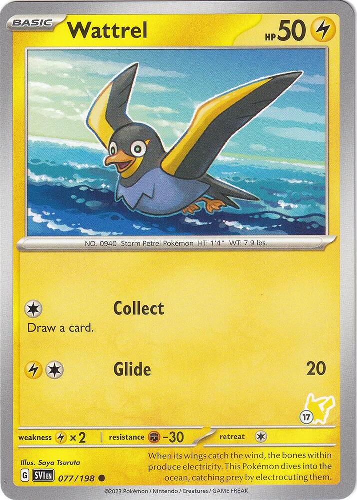 Wattrel - Pikachu 17 (077/193) [Battle Academy 2024]