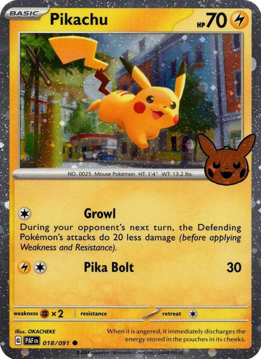 Pikachu - 018/091 (Cosmos Holo) [Trick or Trade BOOster Bundle 2024]