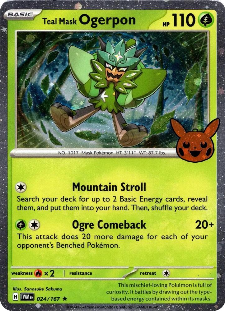 Teal Mask Ogerpon (Cosmos Holo) (024/167) [Trick or Trade BOOster Bundle 2024]
