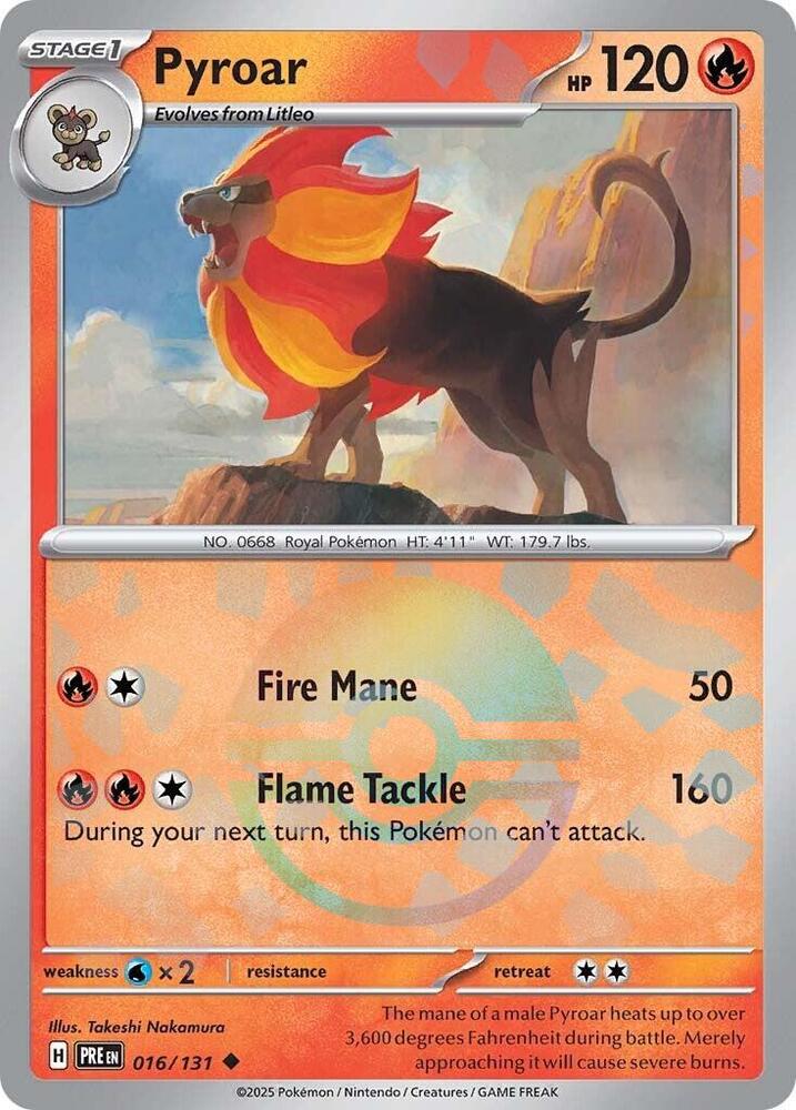 Pyroar (Poke Ball Pattern) (016/131) [SV Prismatic Evolutions]