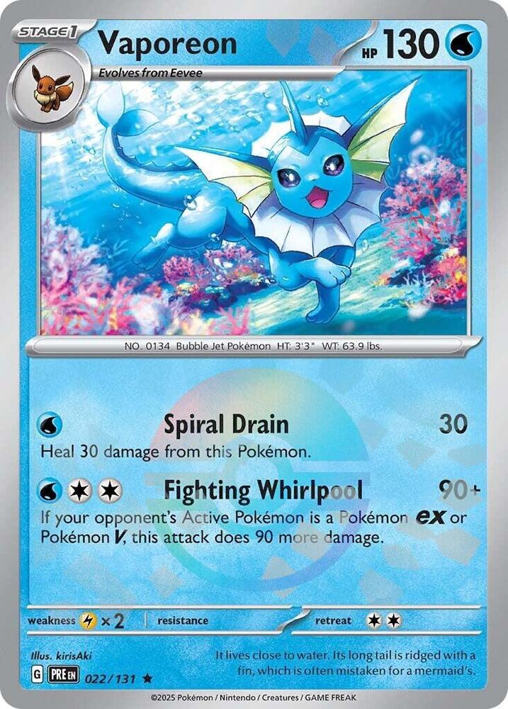 Vaporeon (Poke Ball Pattern) (022/131) [SV Prismatic Evolutions]