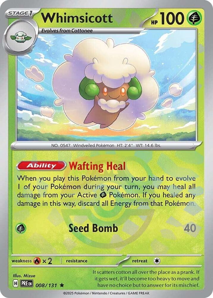 Whimsicott (Master Ball Pattern) (008/131) [SV Prismatic Evolutions]