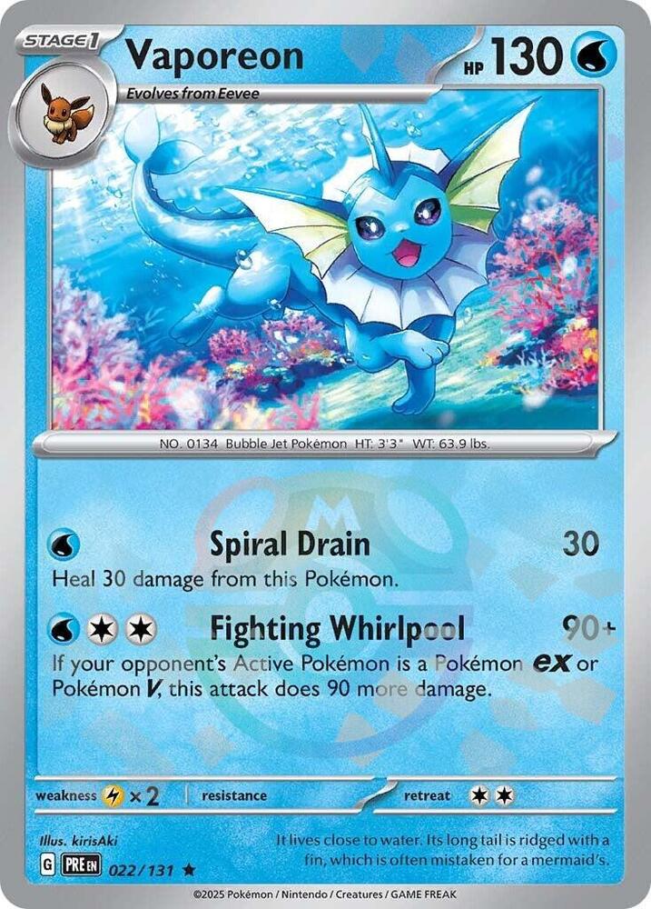 Vaporeon (Master Ball Pattern) (022/131) [SV Prismatic Evolutions]