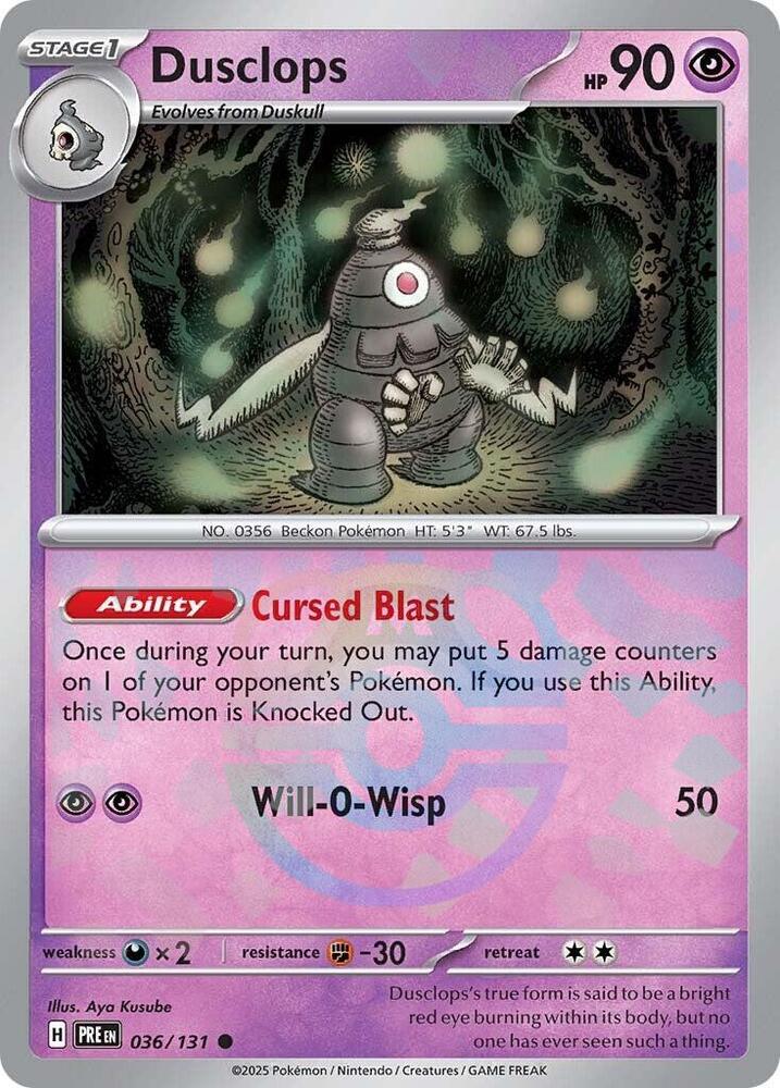 Dusclops (Master Ball Pattern) (036/131) [SV Prismatic Evolutions]