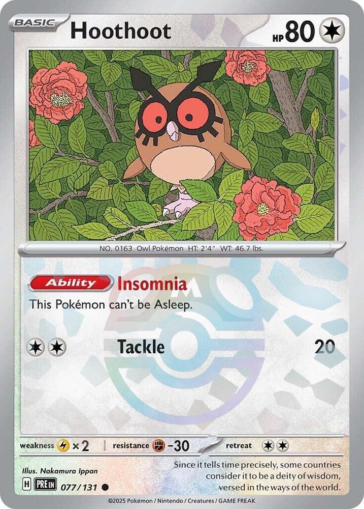 Hoothoot (Master Ball Pattern) (077/131) [SV Prismatic Evolutions]