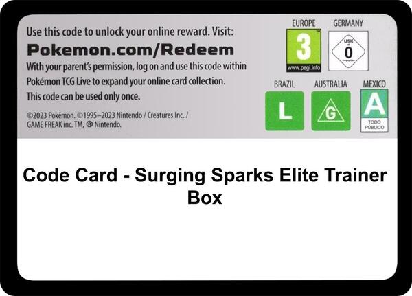 Code Card - Surging Sparks Elite Trainer Box [SV08 Surging Sparks]