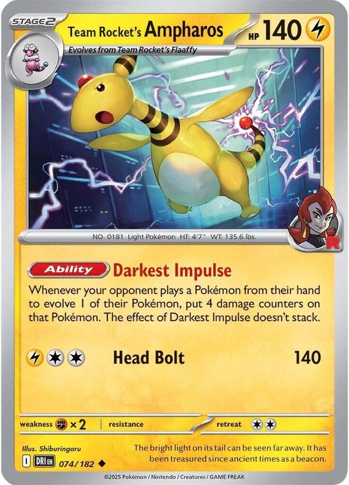 Team Rocket's Ampharos (074/182) [SV10: Destined Rivals]