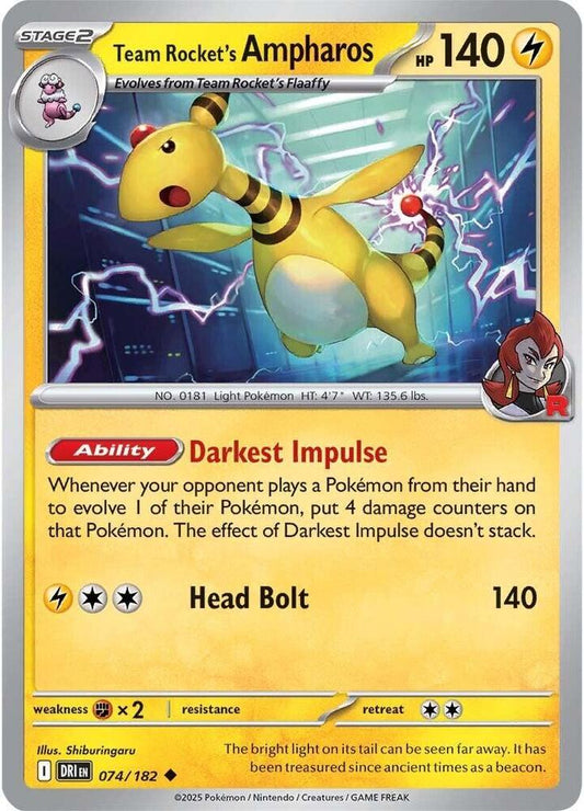 Team Rocket's Ampharos (074/182) [SV10: Destined Rivals]