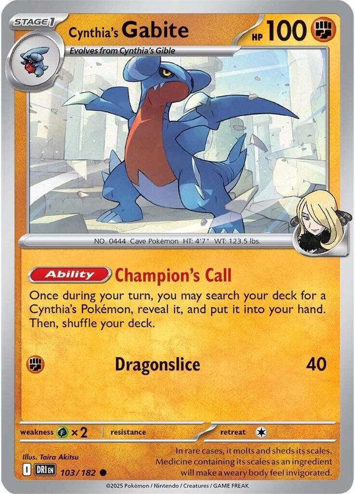 Cynthia's Gabite (103/182) [SV10: Destined Rivals]