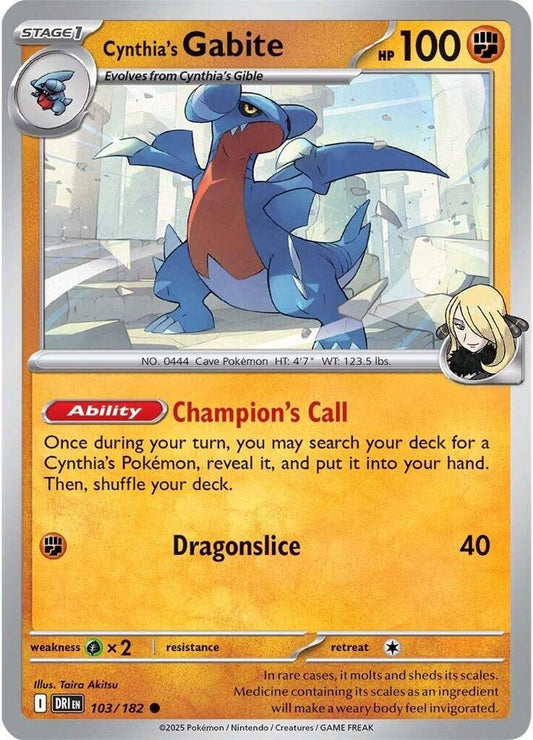 Cynthia's Gabite (103/182) [SV10: Destined Rivals]