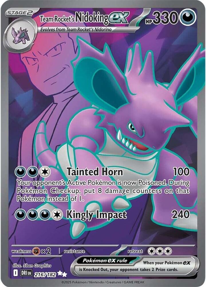 Team Rocket's Nidoking ex - 216/182 [SV10: Destined Rivals]