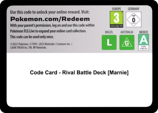 Code Card - Rival Battle Deck [Marnie] [Miscellaneous Cards and Products]