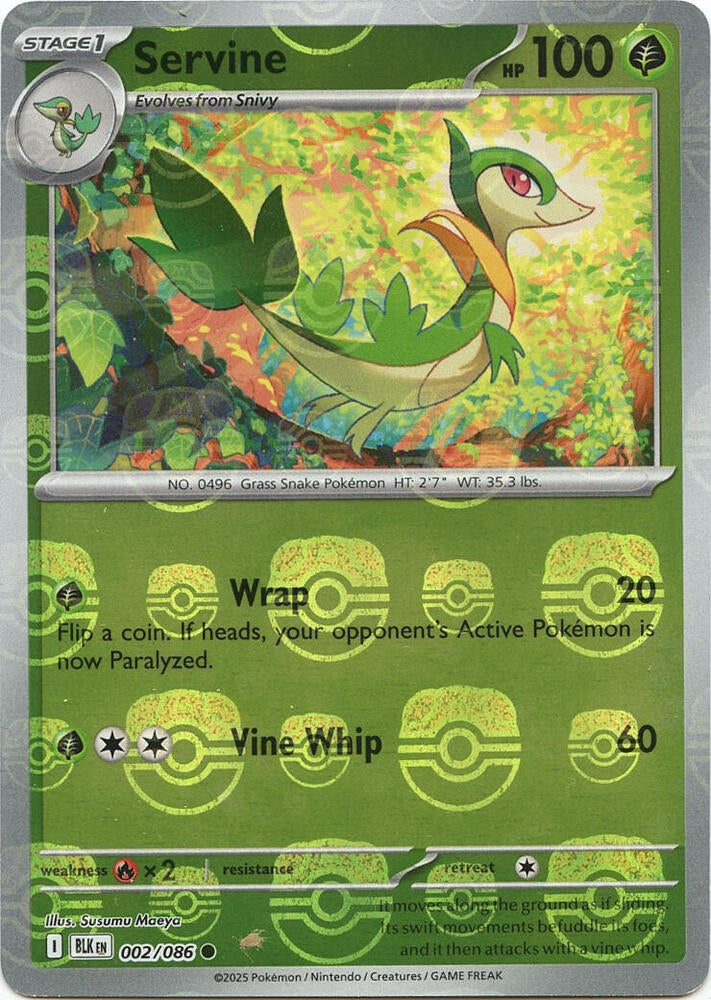 Servine (Master Ball Pattern) (002/086) [SV: Black Bolt]