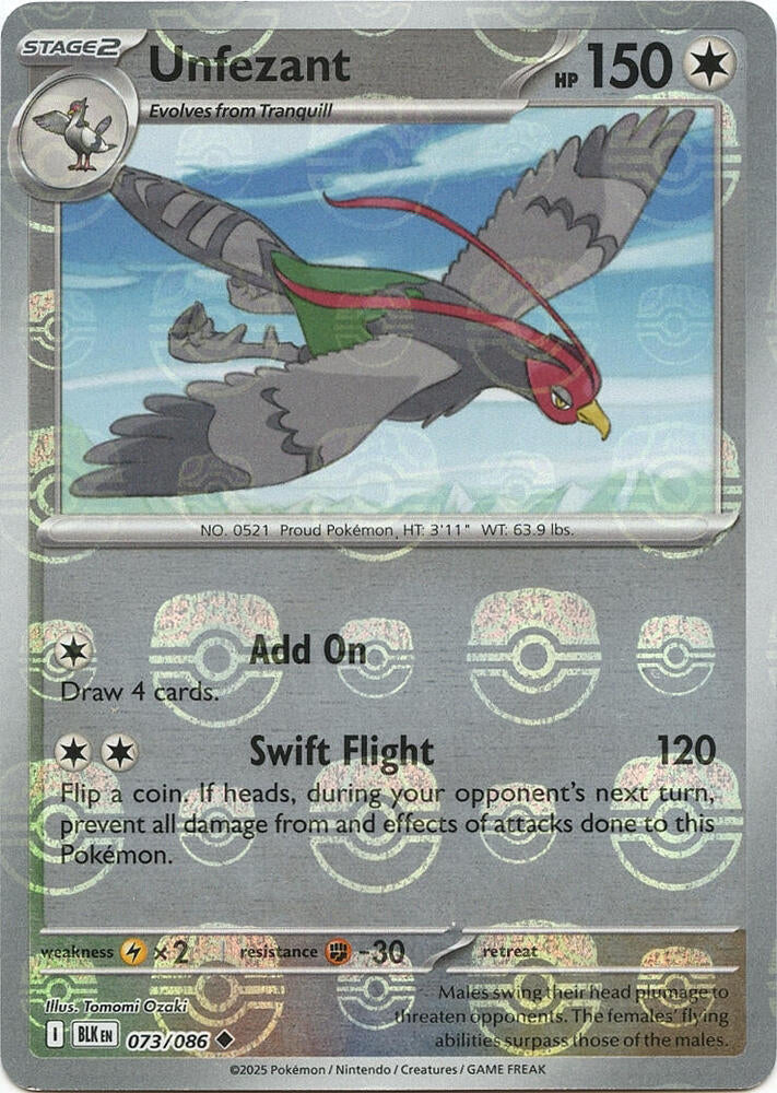 Unfezant (Master Ball Pattern) (073/086) [SV: Black Bolt]