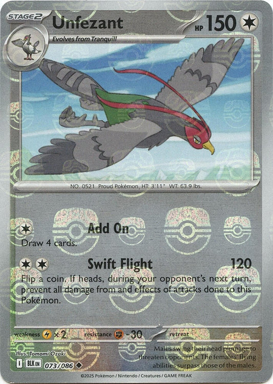 Unfezant (Master Ball Pattern) (073/086) [SV: Black Bolt]