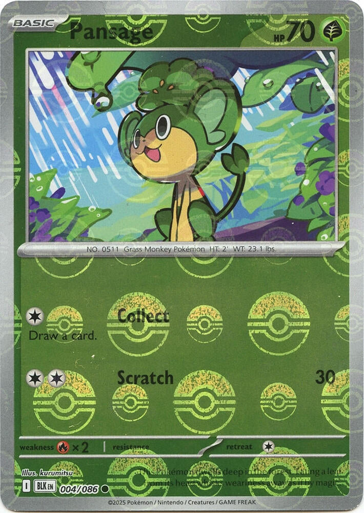 Pansage (Poke Ball Pattern) (004/086) [SV: Black Bolt]