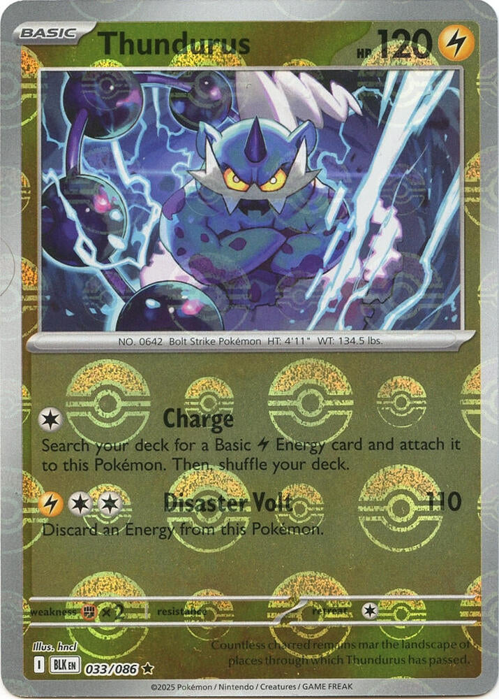 Thundurus (Poke Ball Pattern) (033/086) [SV: Black Bolt]
