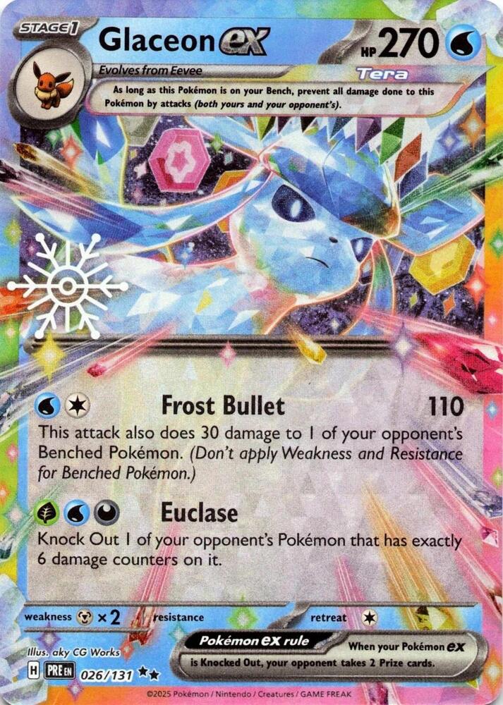 Glaceon ex - 026/131 (Holiday Calendar) [SV Prismatic Evolutions]