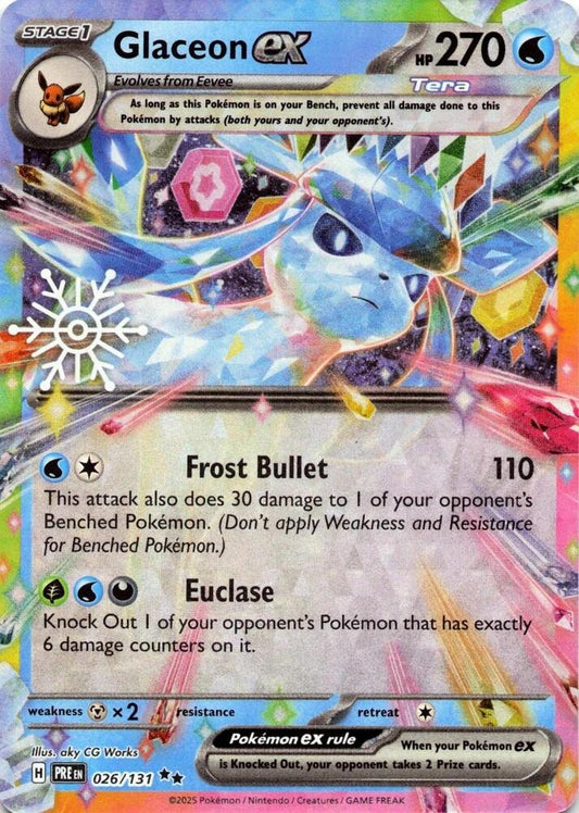 Glaceon ex - 026/131 (Holiday Calendar) [SV Prismatic Evolutions]
