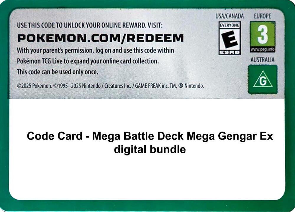 Code Card - Mega Battle Deck Mega Gengar Ex digital bundle [Miscellaneous Cards and Products]