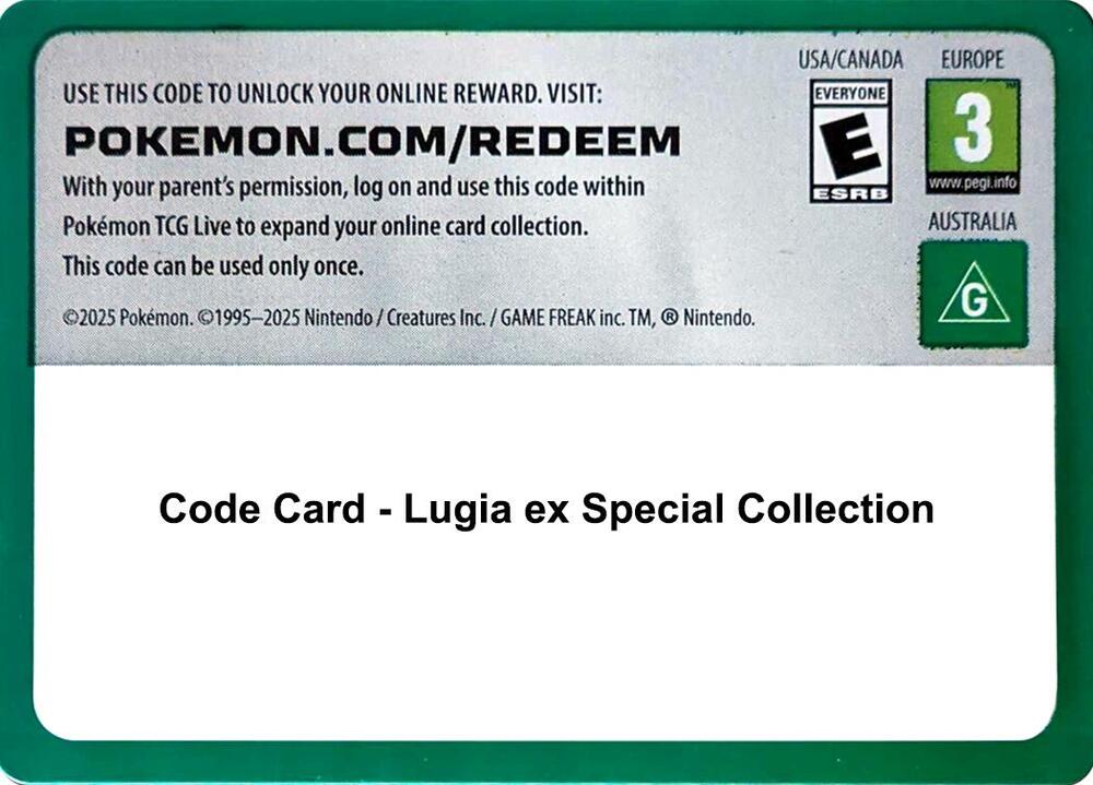 Code Card - Lugia ex Special Collection [Miscellaneous Cards and Products]